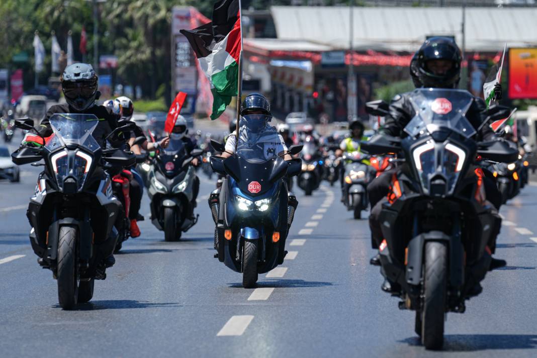 Motosikletlilerden İsrail Başkonsolosluğu önünde ‘soykırım’ protestosu 3